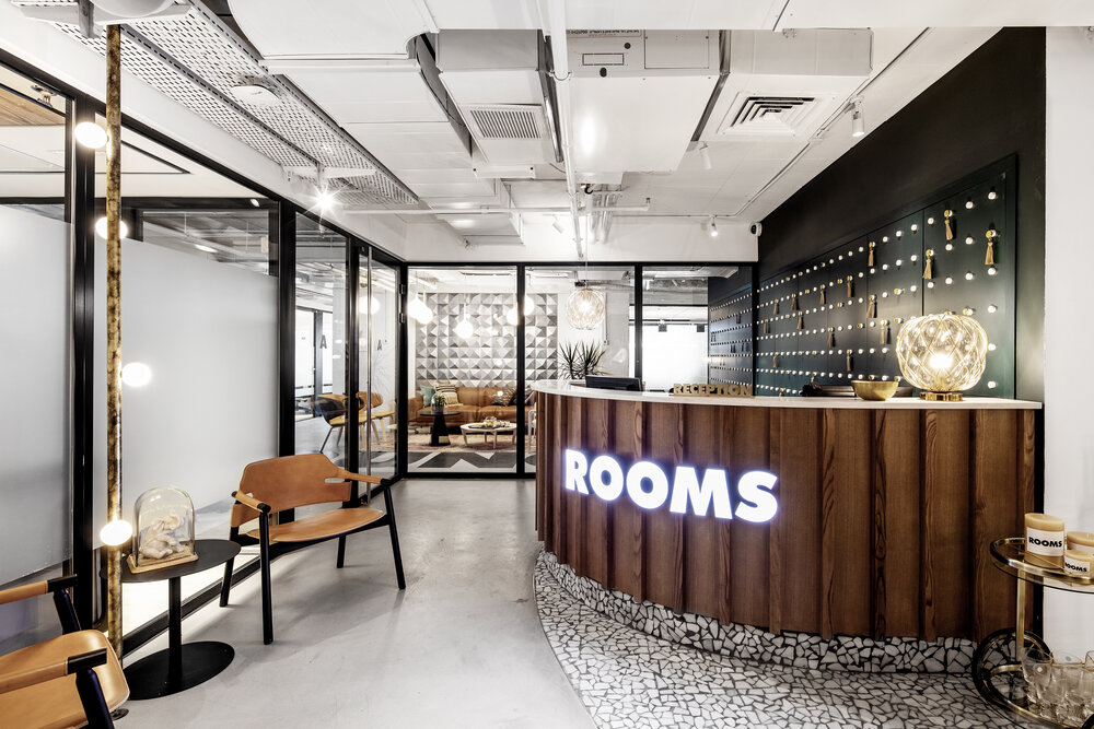 ROOMS is the new hotel experience co-working spaces!   The CO-WORKING spaces of Fattal occupy 1200 square meters in the Amot Bituach tower, adjacent to the NYX hotel, at the center Tel Aviv’s business district ...
